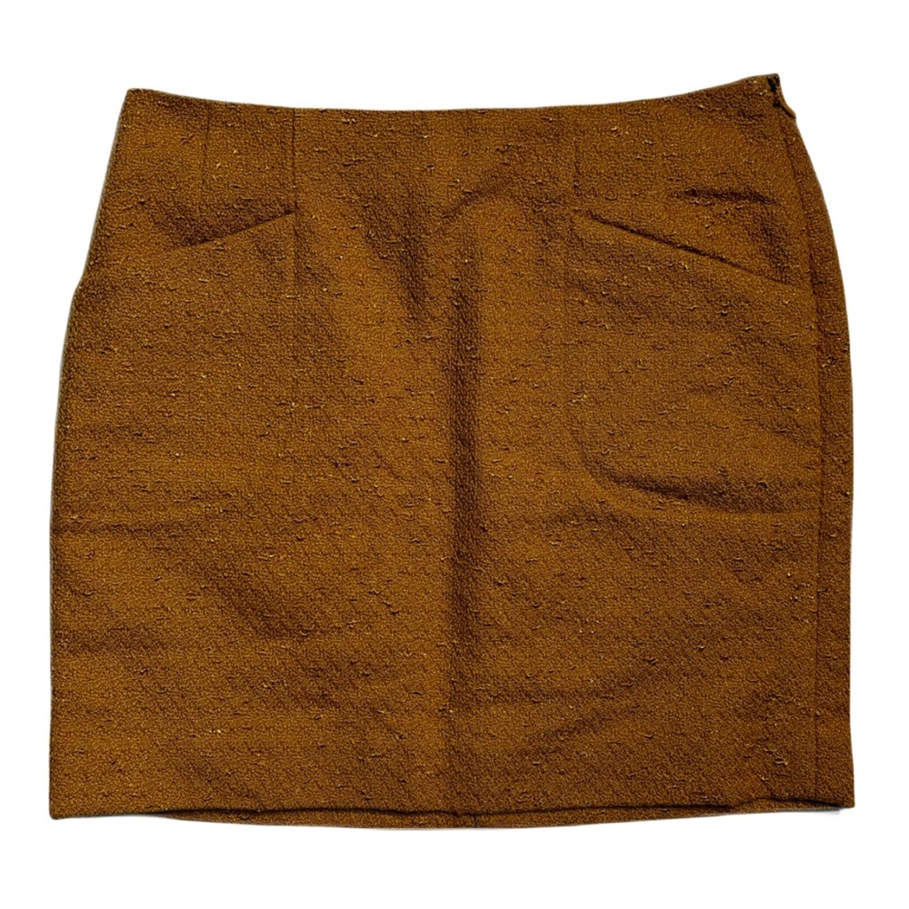 Outback Red Vintage Mustard Yellow Boucle Textured Mini Skirt w/ Pockets